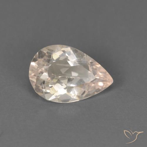 0.52ct 天然 非常に薄いピンク モルガナイト, 洋梨の形, VS
