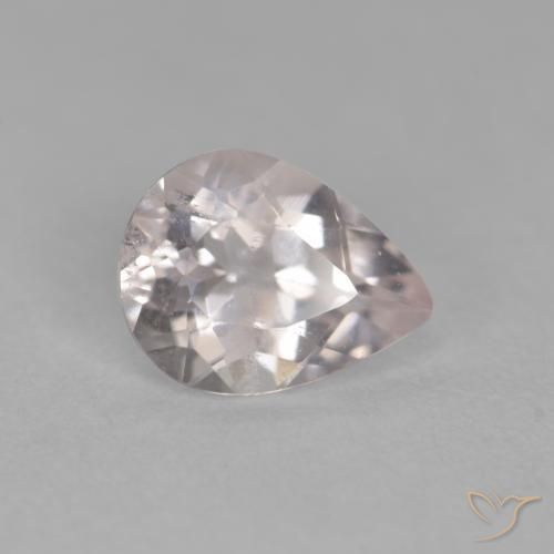 0.69カラットの天然Medium Light-Pinkモルガナイト、洋梨の形、VS