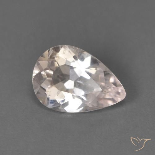 0.51ct 天然 非常に薄いピンク モルガナイト, 洋梨の形, VS