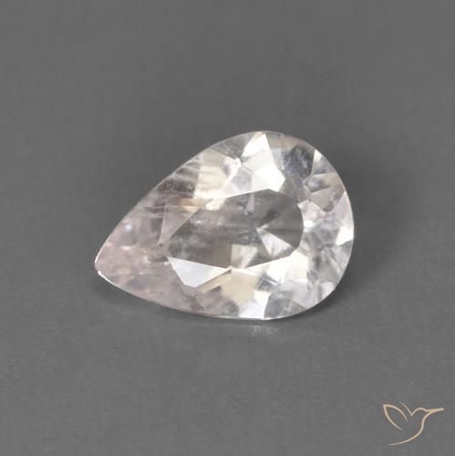 0.42ct 天然 非常に薄いピンク モルガナイト, 洋梨の形, VS