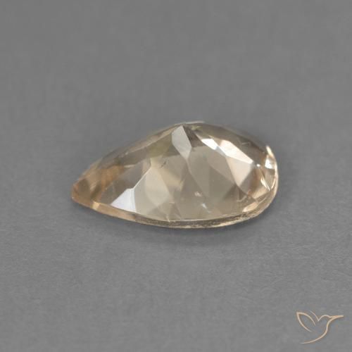 0.82カラットの天然Light Neutral Orangeモルガナイト、洋梨の形、VS