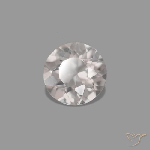 0.21カラットの天然フラミンゴピンクモルガナイト、ラウンドカット、VVS-VS