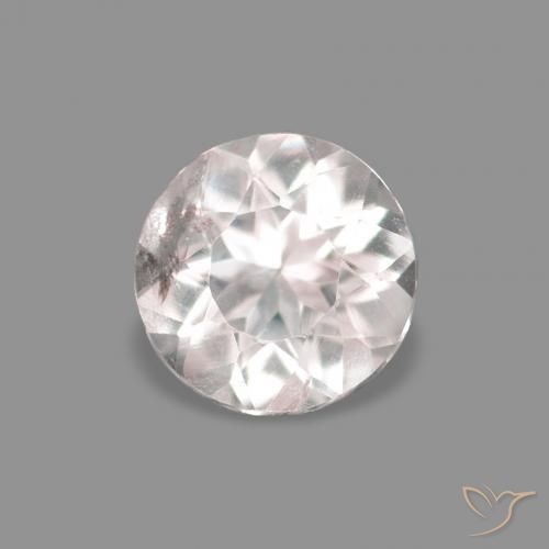 0.18ct 天然 非常に薄いピンク モルガナイト, ラウンド, VS