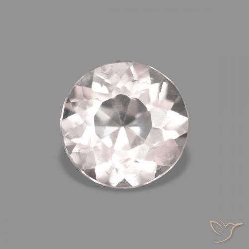 0.45ct 非常に薄いピンク モルガナイト, ラウンド, VS