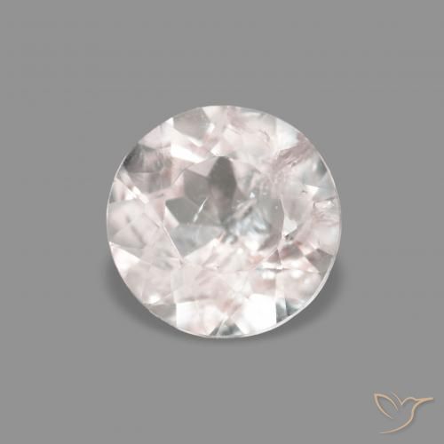 0.40ct 非常に薄いピンク モルガナイト, ラウンド, VS-SI