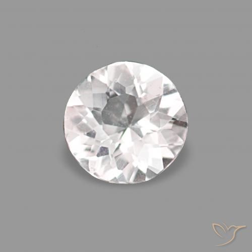 0.12ct 非常に薄いピンク モルガナイト, ラウンド, VVS