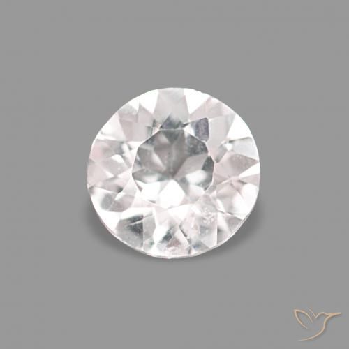 0.20ct 非常に薄いピンク モルガナイト, ラウンド, VVS