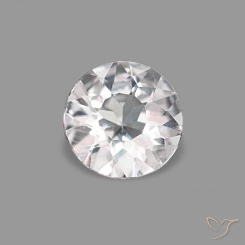 0.16ct 非常に薄いピンク モルガナイト, ラウンド, VVS