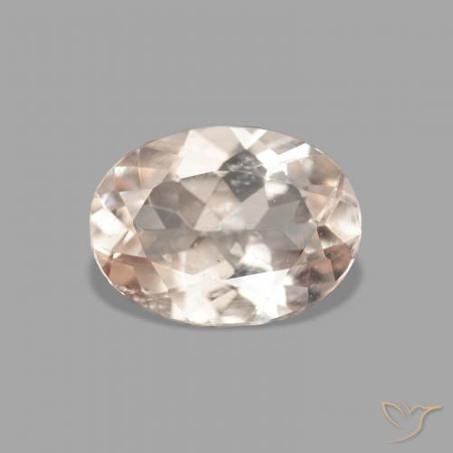 0.96ct 天然 非常に薄いピンク モルガナイト, 楕円形, VVS-VS