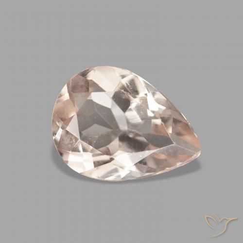 0.83カラットの天然Medium Light-Pinkモルガナイト、洋梨の形、VVS