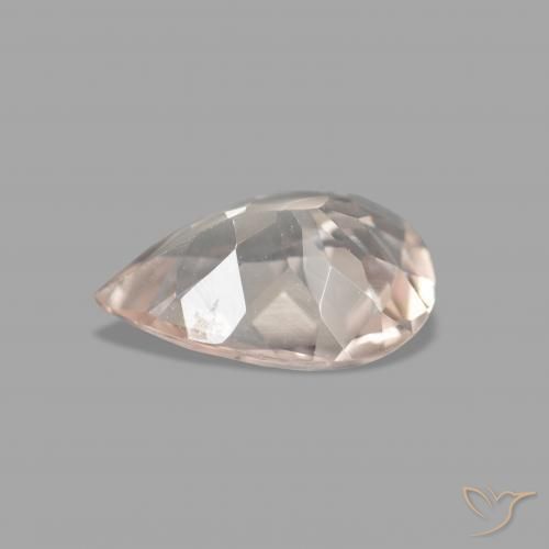 0.78カラットの天然Medium Light-Pinkモルガナイト、洋梨の形、VVS