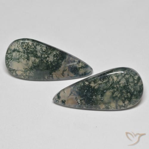 76.96ct 天然 マルチカラー モスアゲート, 洋梨の形, 半透明