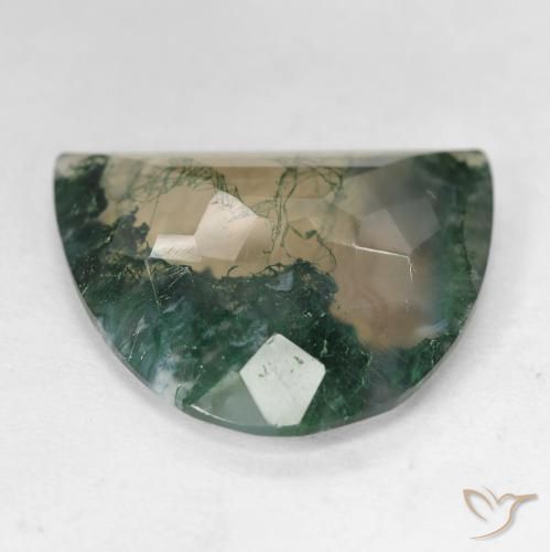 18.92カラットの天然マルチカラーモスアゲート（23.3×20.8 mm・ファンシーシェイプ）