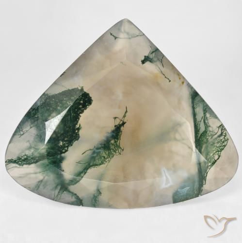 29.68ct 天然 マルチカラー モスアゲート, 洋梨の形, 透明