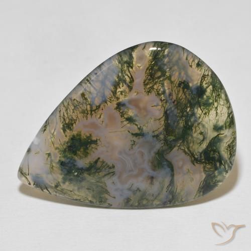 23.29ct 天然 マルチカラー モスアゲート, 洋梨の形, オペーク