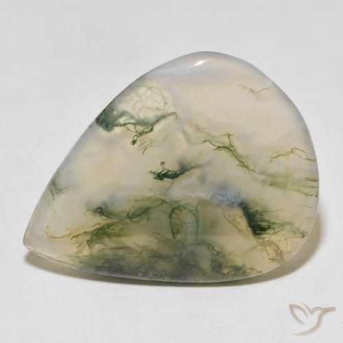 22.57ct 天然 マルチカラー モスアゲート, 洋梨の形, 半透明