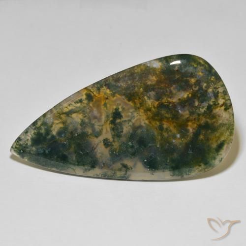 95.86ct 天然 マルチカラー モスアゲート, 洋梨の形, オペーク