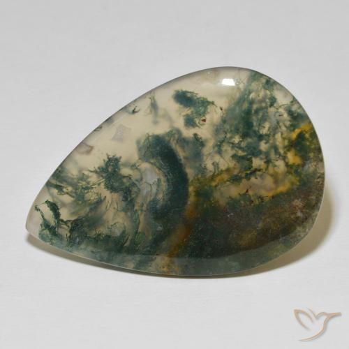 73.43ct 天然 マルチカラー モスアゲート, 洋梨の形, オペーク