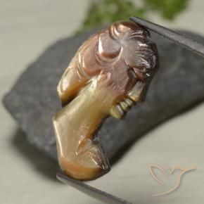 5.07カラットの天然スモーキー真珠の母、ファンシー、オペーク