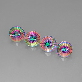 カラットの天然トップレインボーミスティッククォーツ（9.20 mm・ラウンドカット）