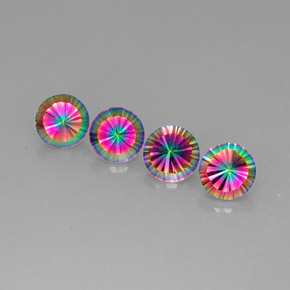 カラットの天然トップレインボーミスティッククォーツ（9.04 mm・ラウンドカット）