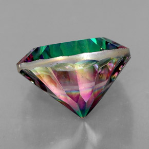 7.69カラットの天然トップレインボーミスティッククォーツ、ラウンドカット、VVS-VS