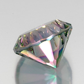 12.24カラットの天然トップレインボーミスティッククォーツ、ラウンドカット、VVS-VS