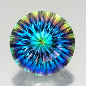 18.36カラットの天然トップレインボーミスティッククォーツ、ラウンドカット、VVS-VS