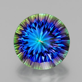 18.50カラットの天然トップレインボーミスティッククォーツ、ラウンドカット、VVS-VS