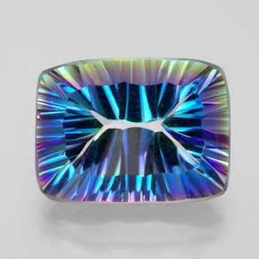 10.34カラットの天然トップレインボーミスティッククォーツ、バゲット、VVS-VS