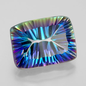 10.34カラットの天然トップレインボーミスティッククォーツ、バゲット、VVS-VS