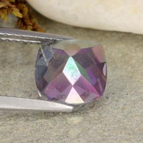 1.89カラットの天然マルチカラーミスティッククォーツ、クッションカット、VVS-VS