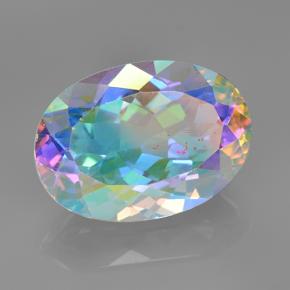 7.50カラットの天然マルチカラーミスティッククォーツ（14.1×10.1 mm・オーバルカット）