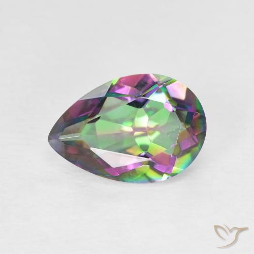 1.76ct 天然 マルチカラー ミスティッククォーツ, 洋梨の形, VVS-VS