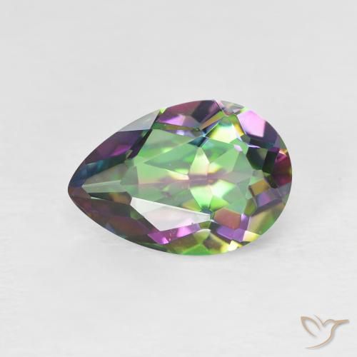 1.98ct 天然 マルチカラー ミスティッククォーツ, 洋梨の形, VVS-VS