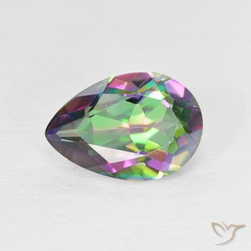 1.88ct 天然 マルチカラー ミスティッククォーツ, 洋梨の形, VVS-VS