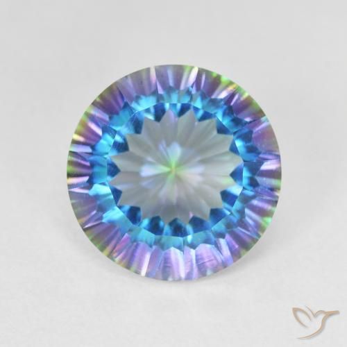5.12ct 天然 マルチカラー ミスティッククォーツ, ラウンド, VVS-VS