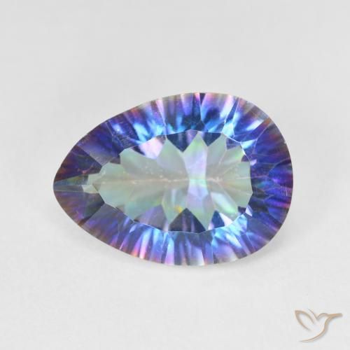 4.78ct 天然 マルチカラー ミスティッククォーツ, 洋梨の形, VS