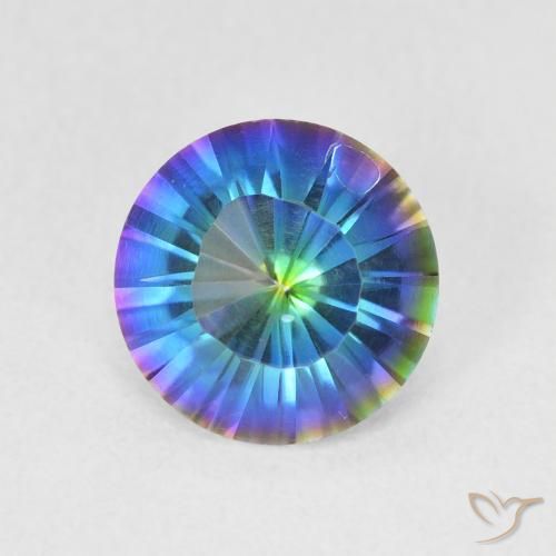1.53ct 天然 マルチカラー ミスティッククォーツ, ラウンド, VVS