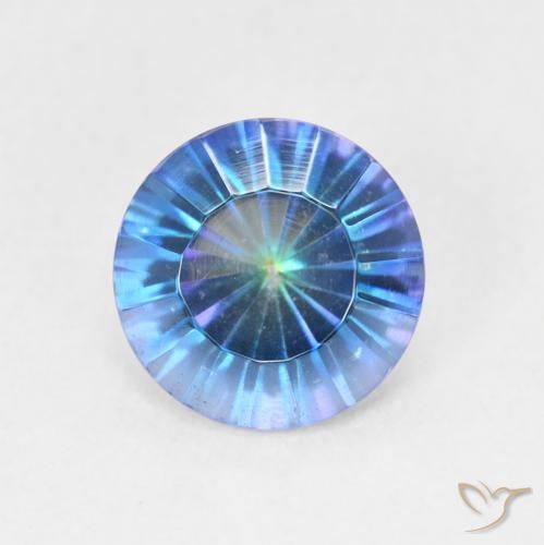 1.72ct 天然 マルチカラーブルー ミスティッククォーツ, ラウンド, VVS-VS