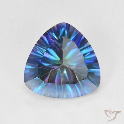 2.85ct 天然 マルチカラーブルー ミスティッククォーツ, トリリオン, VS