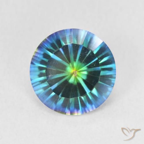 1.72ct 天然 マルチカラーブルー ミスティッククォーツ, ラウンド, VS
