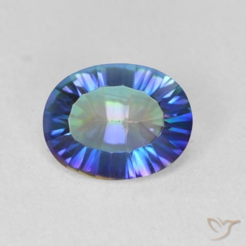1.62ct 天然 マルチカラー ミスティッククォーツ, 楕円形, VS