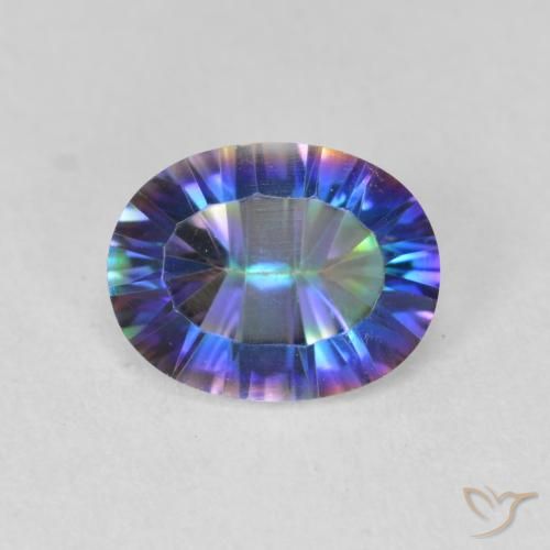 1.64ct 天然 マルチカラー ミスティッククォーツ, 楕円形, VS