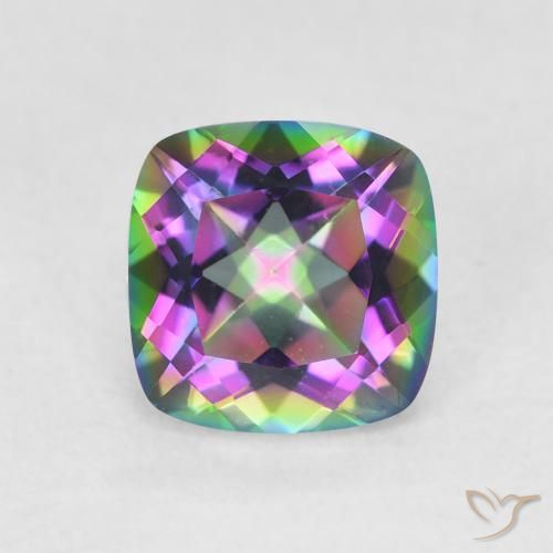 1.40ct 天然 マルチカラー ミスティッククォーツ, クッション, VVS