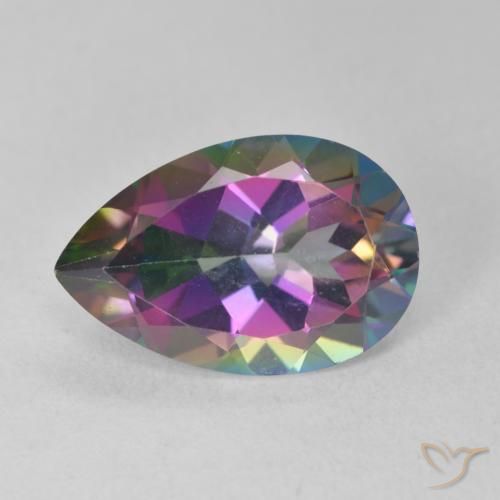 6.62ct 天然 マルチカラー ミスティッククォーツ, 洋梨の形, VVS