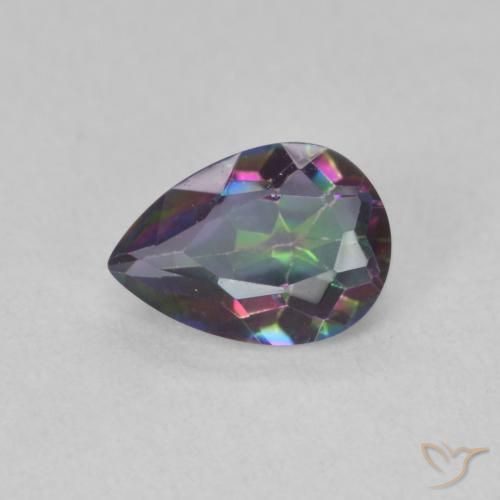 0.66ct 天然 マルチカラー ミスティッククォーツ, 洋梨の形, VVS-VS