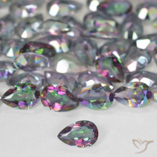 0.34ct マルチカラー ミスティッククォーツ, 洋梨の形, VS