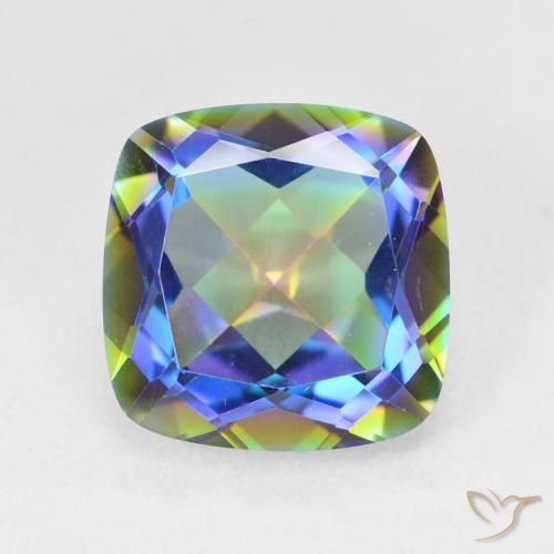 6.69ct 天然 マルチカラー ミスティッククォーツ, クッション, VVS