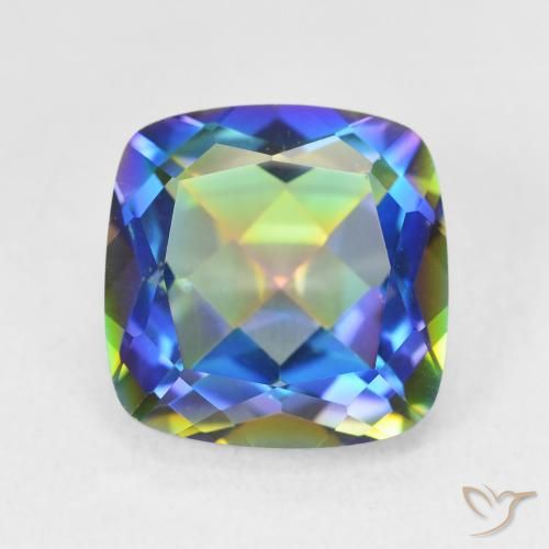 6.74ct 天然 マルチカラー ミスティッククォーツ, クッション, VVS